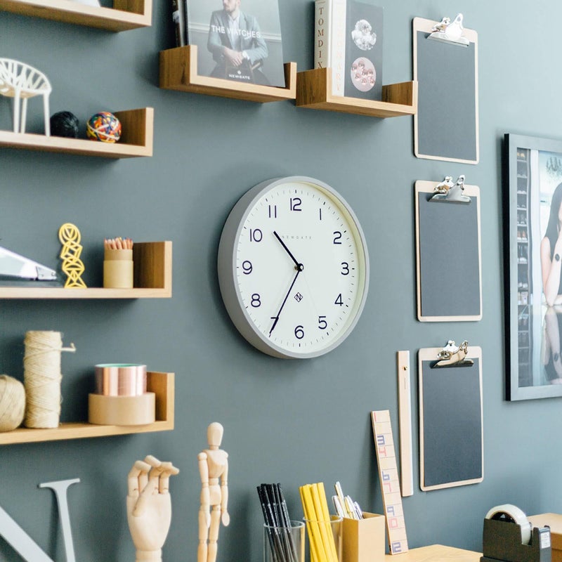 NEWGATEÂ® Number Three Echo Wall Clock | Modern Round Clock | 14.5 inch | Gray | Easy to Read Numbers | Ideal for Kitchen, Living Room or Office - Image 5